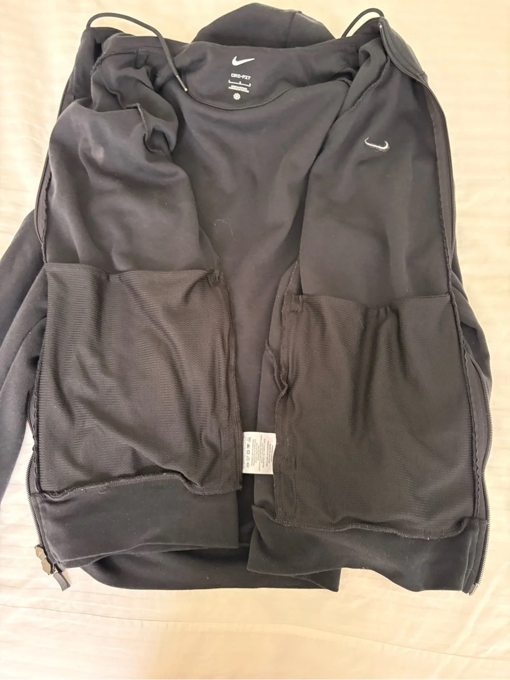 EUC Nike Men's Black Full-Zip Hoodie Sz L